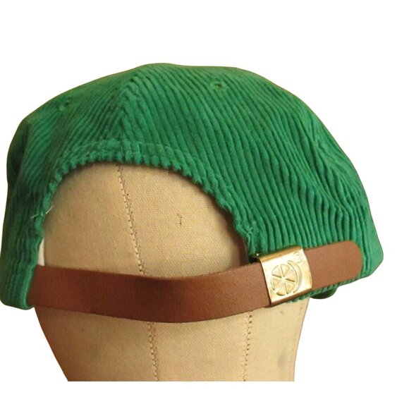 trucker Skater Cap True Vtg 80s GREEN CORDUROY T.R. Hawks Logo Sportcap - Picture 4 of 5